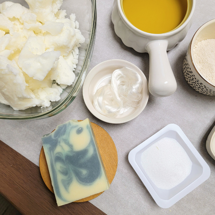 Infused with a deep, earthy blend of dark patchouli, vetiver, and cedarwood essential oils, this soap provides a naturally calming scent that promotes balance, relaxation, and grounding. The soap is naturally colored with indigo, lending a rich, sophisticated hue while nourishing and detoxifying the skin.